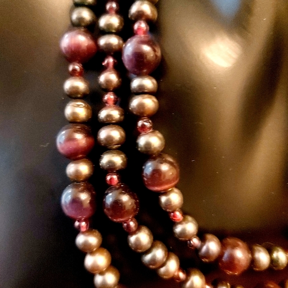 Vintage Ethnic multilayered pearl/beads statement necklace - Picture 3 of 7